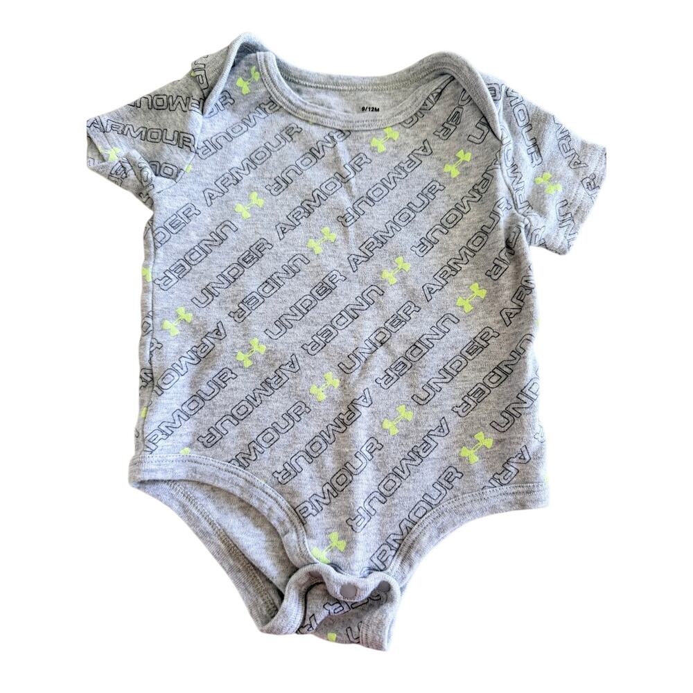 Under Armour Baby Athletic Bodysuit - Gray & Yellow Allover Print 9-12M